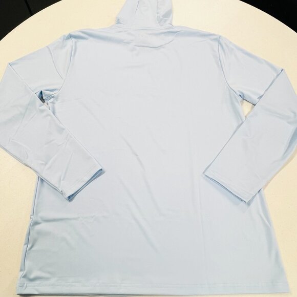 YETI Men’s Blue Wave Logo Badge Hoodie Long-Sleeve Sunshirt XL NWT - Picture 3 of 5